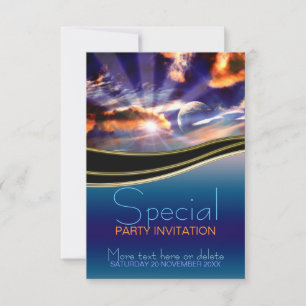 Neue Anfänge Sonnenstrahlen Spezielle Party-Einlad Einladung