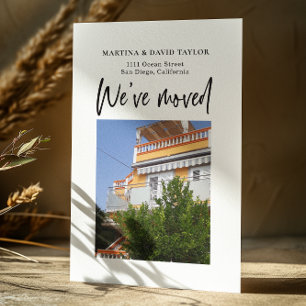 Neue Ankündigung zum Foto der Zuhause-Adresse Postkarte