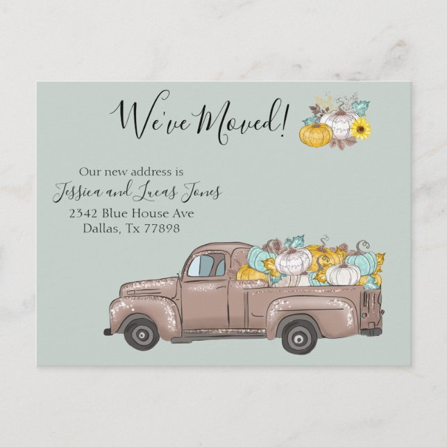 Neue Ankündigung zur Adressverschiebung Autumn Pum (Vorderseite)