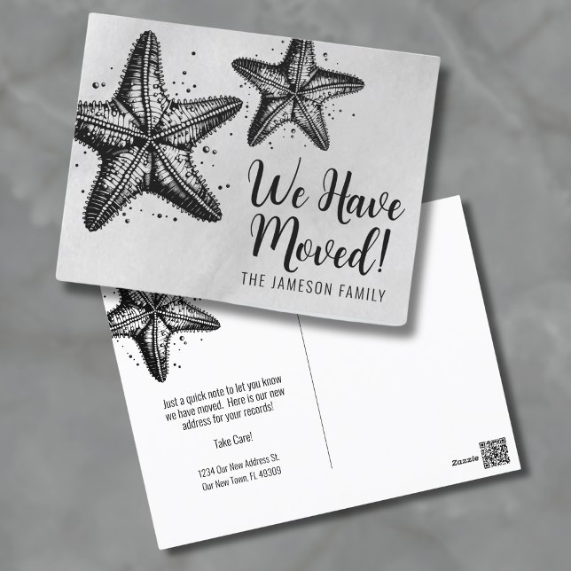 Neue Ankündigungskarte für das Verschieben von Adr Postkarte (Beach Moving Announcement Card)