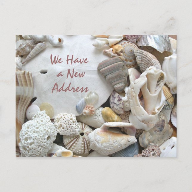 Neue Anschrift Küstenleben Ankündigungspostkarte (Vorderseite)