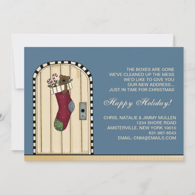 Neue Anschrift Weihnachten - Ankündigung verschieb (Vorderseite)