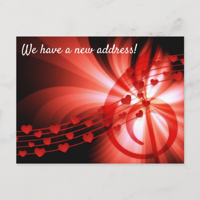 Neue Ansichtskarten mit musikalischem Thema Ankündigungspostkarte (Vorderseite)