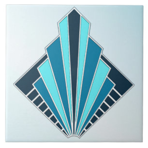 Neue Art-Deco-Keramik (Blau) Fliese