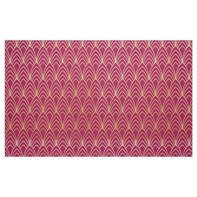 Neue Art Deco Stil Stoffe. (Rot und Gold) Stoff (Fat Quarter (45,7 x 55,9 cm))