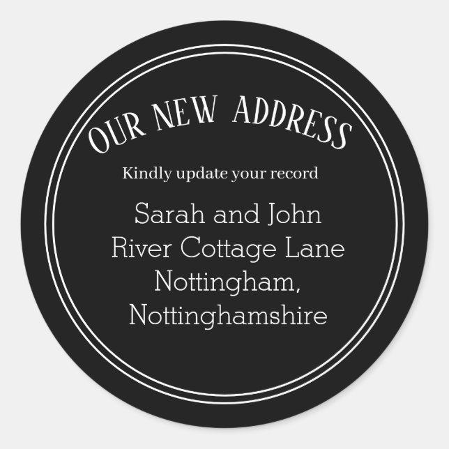 Neue Aufkleber für die Adressenbewegung (Vorderseite)