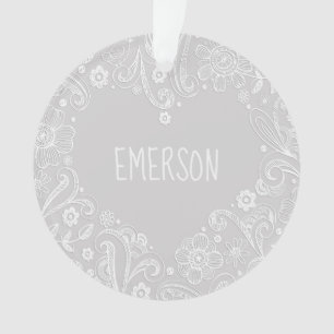 Neue Baby-Ankündigung floralzeitloser Stillstand Ornament