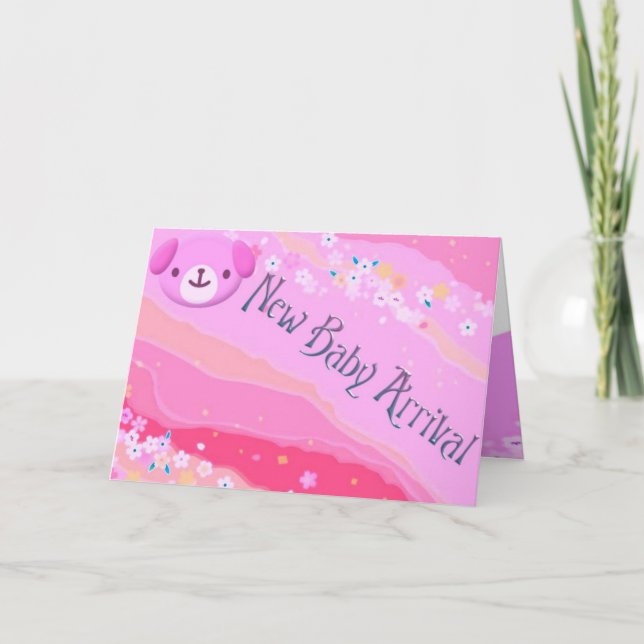 Neue Baby Anreisekarte Ankündigung (Vorderseite)