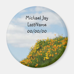 Neue Baby Birth Magnete Name Geburtsdatum Poppies