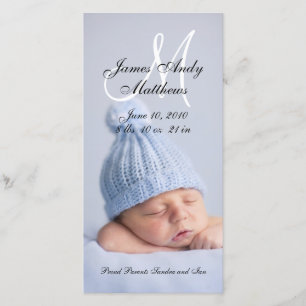 Neue Baby Boy Geburtshilfekarte Ankündigung