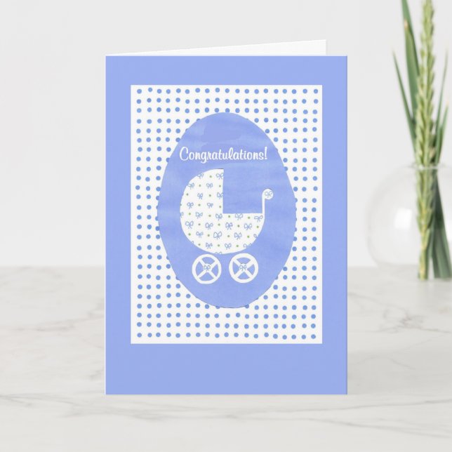 Neue Baby Boy Gratulations Card Karte (Vorderseite)