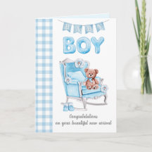 Neue Baby Boy Grußkarte