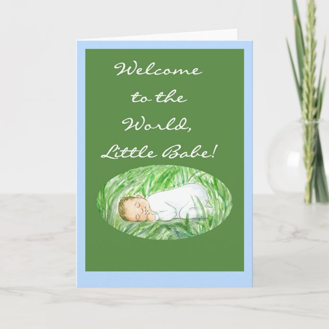 Neue Baby Boy Welcome Card Karte (Vorderseite)