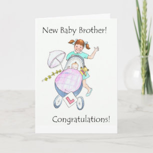 Neue Baby Brother Gratulations Card Karte