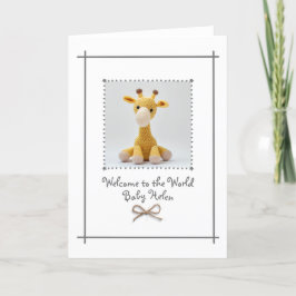 Neue Baby Crochet Giraffe Grußkarte nach Maß Dankeskarte