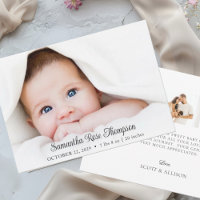 Neue Baby Elegantes Foto Geburtskarte