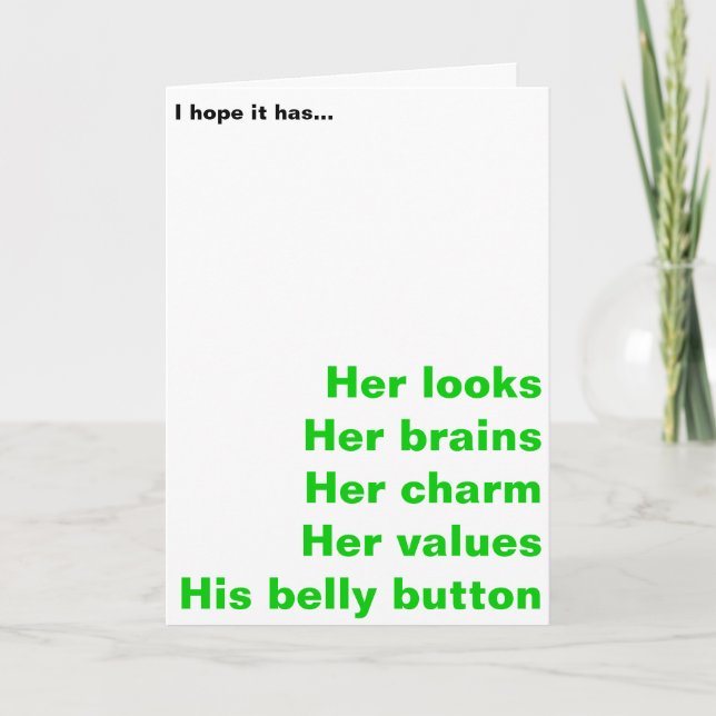 Neue Baby Funny Card - Junge oder Mädchen Karte (Vorderseite)