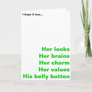 Neue Baby Funny Card - Junge oder Mädchen Karte