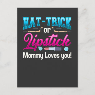 Neue Baby Gender Reveal Party Ice Hockey Beauty Ma Postkarte