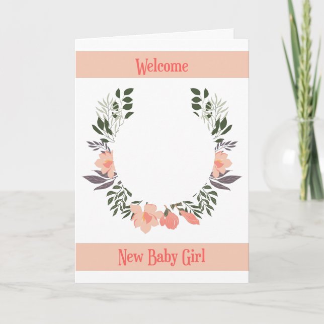 Neue Baby Girl Card, eigenes Foto hinzufügen Karte (Vorderseite)
