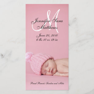 Neue Baby Girl Geburtshilfekarte Ankündigung