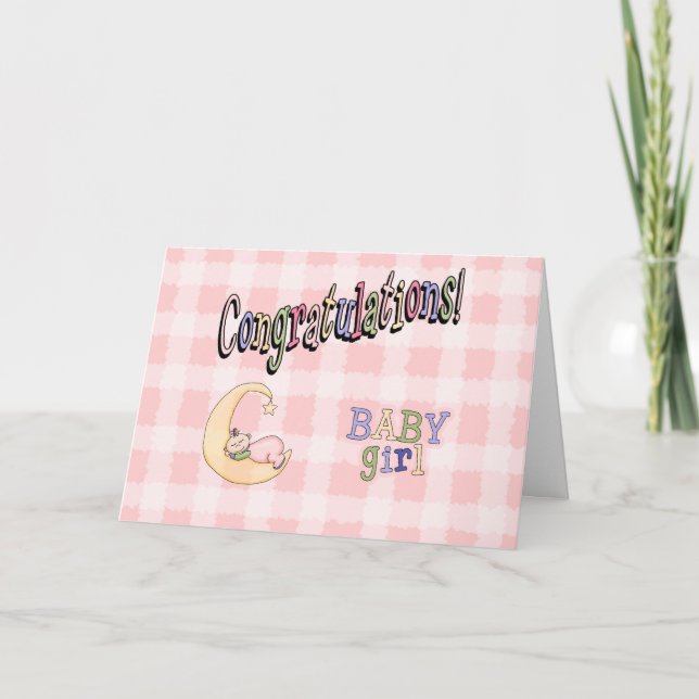 Neue Baby Girl Gratulation Grußkarte Karte (Vorderseite)