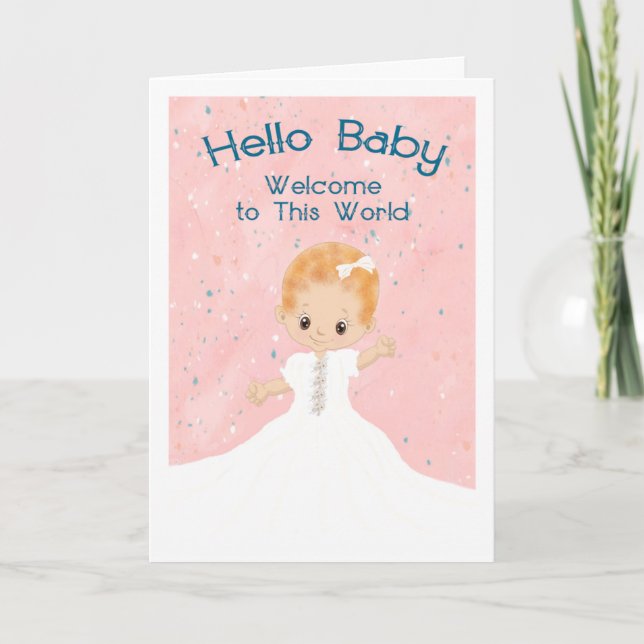 Neue Baby Girl Gratulations Card Karte (Vorderseite)