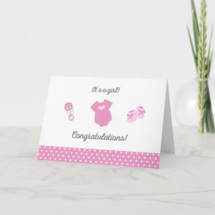 Neue Baby Girl Gratulations Card Karte