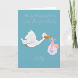 NEUE BABY GIRL GREETING CARD DANKESKARTE