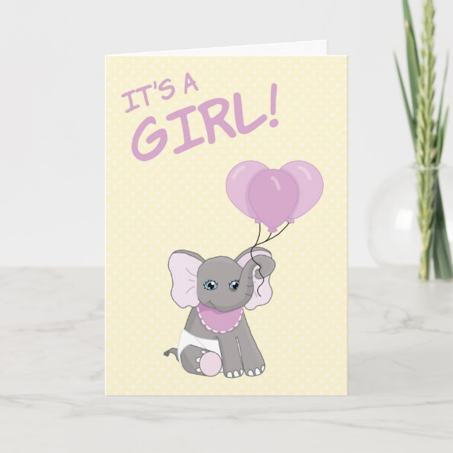 Neue Baby Gratulationen Baby Girl Card Karte (Vorderseite)