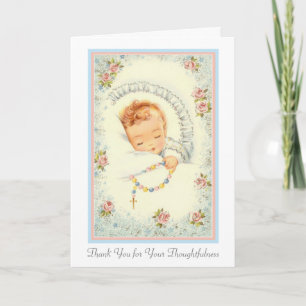 Neue Baby-Junge oder Mädchen Rosenkranz Katholisch Karte