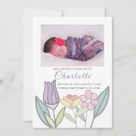 Neue Baby Pastel Blume Personalisiert Ankündigung