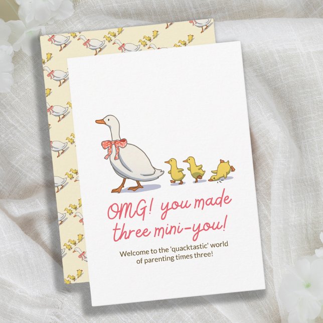 Neue Baby Playful Ducky Puff Glückwunschkarte Karte (New Baby Playful Ducky Pun Congratulations Card)