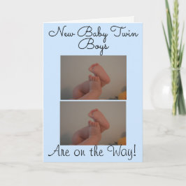 Neue Baby Twin Boys Foto Card Karte