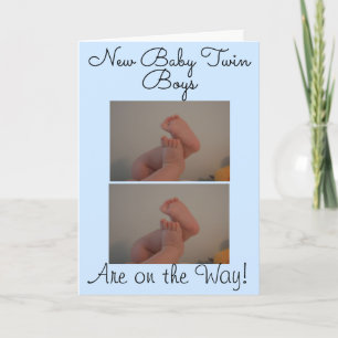 Neue Baby Twin Boys Foto Card Karte