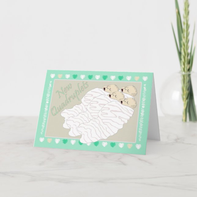 Neue Baby-Vierergruppen Ankündigung (Vorderseite)