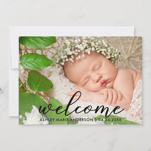 Neue Baby Welcome Card Ankündigung (Vorderseite)