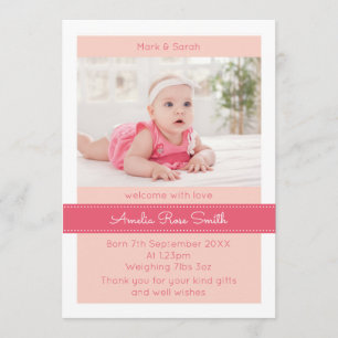 Neue Babyankündigung/Dankeschön-Karte Ankündigung