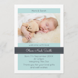 Neue Babyankündigung/Dankeschön-Karte Ankündigung