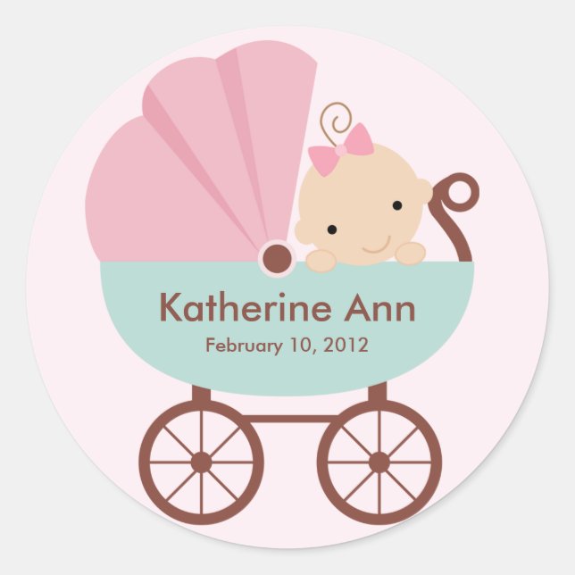 Neue Babyaufkleber Runder Aufkleber (Vorderseite)