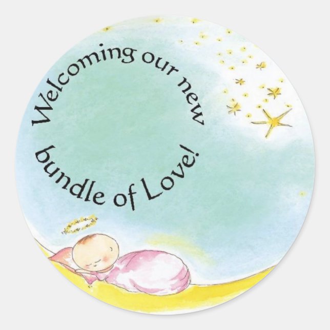 Neue Babyaufkleber Runder Aufkleber (Vorderseite)
