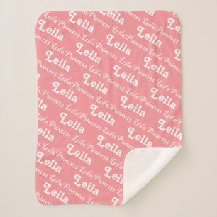 Neue Babydecke   PInk Personalisiert Name Baby   Sherpadecke