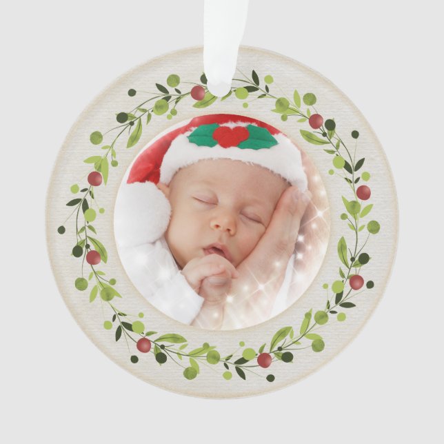 Neue Babygeburtsstatistiken Weihnachten, Geburtsan Ornament (Vorderseite)