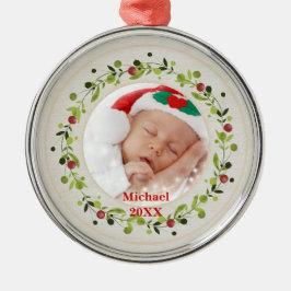 Neue Babygeburtsstatistiken Weihnachten, Geburtsan Ornament Aus Metall