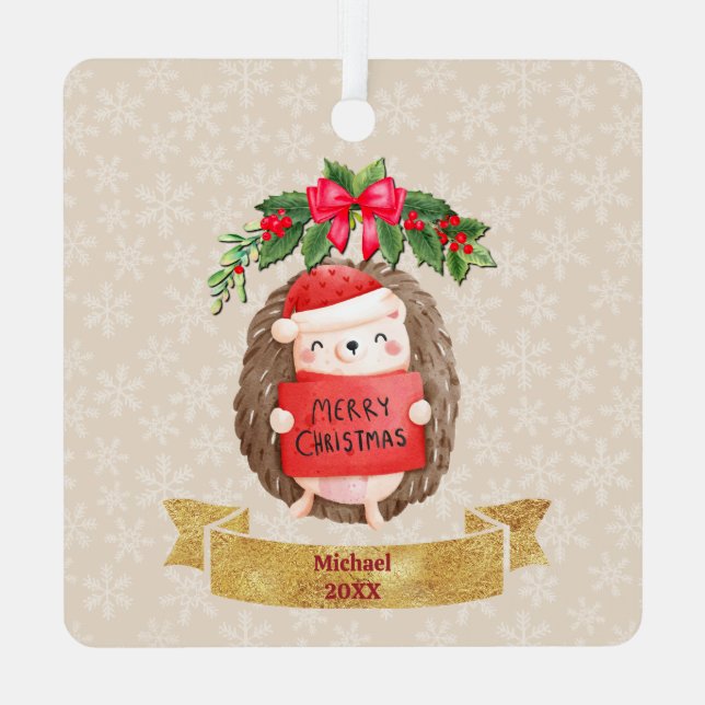 Neue Babygeburtsstatistiken Weihnachten, Geburtsan Ornament Aus Metall (Rückseite)