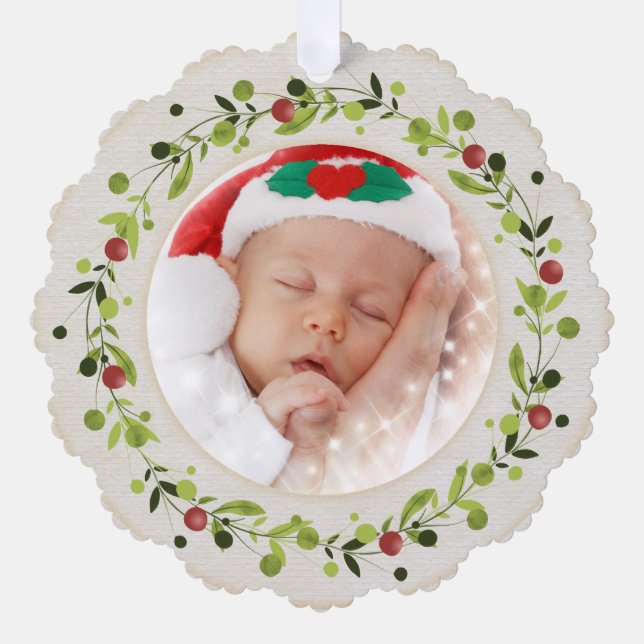 Neue Babygeburtsstatistiken Weihnachten, Geburtsan Ornament Karte (Vorderseite)