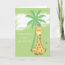 Neue Babyglückwunsch-Blaugiraffe Karte