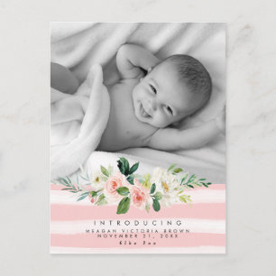 neue Babymädchen-Geburtsmitteilungs-Fotopostkarte Ankündigungspostkarte