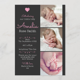 Neue Babymitteilung/danken Ihnen, A5 zu kardieren Ankündigung