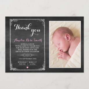 Neue Babymitteilung/danken Ihnen zu kardieren Dankeskarte